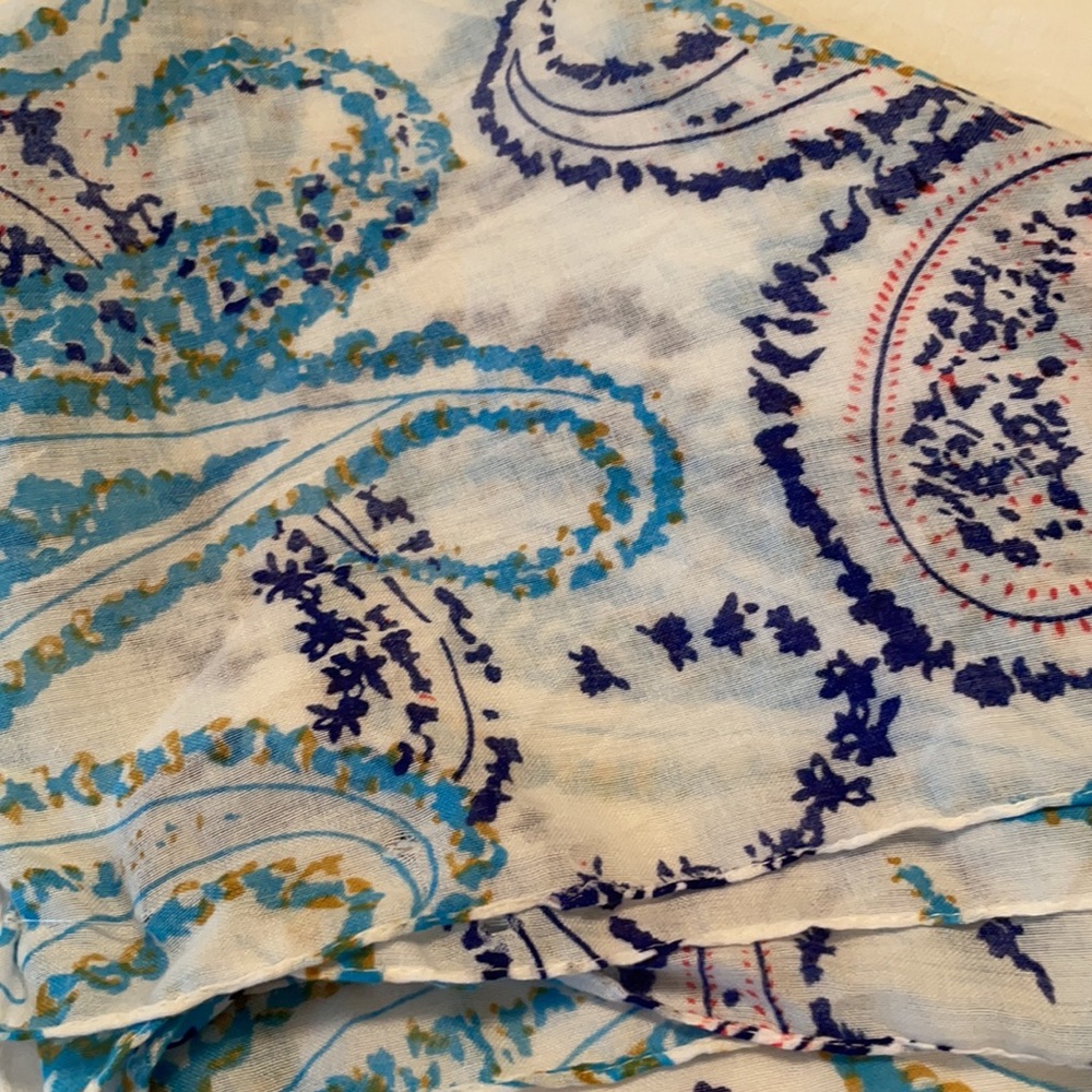 Matilda Jane Wrap Scarf sarong Shawl Blue White Beachy Tropical Cruise Gift NEW - Picture 5 of 5